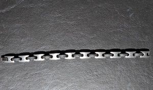 Designer Metal Silver & Black I-Beam Bracelet